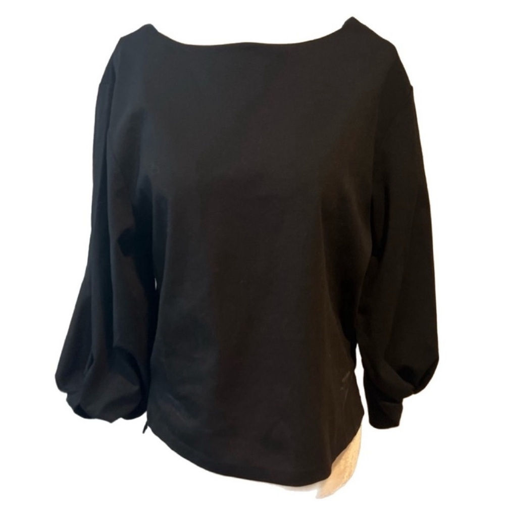 Molly Bracken Black Blouse with Balloon Sleeves
